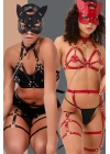 Harness Fantezi Deri İkili Set 0386sk