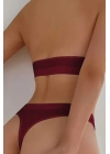 Kadın Bordo Seamless Tanga Sütyen Takım