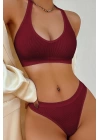 Kadın Bordo Seamless Tanga Sütyen Takım