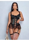 Kadın Çoraplı Lame Deri Fantezi Kostüm Elbise Seksi Gece Fantazi Kostüm 9002