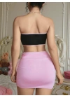 Kadın Pembe Etekli Fiyonk Detaylı Sexy Kostüm 8010