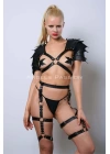 Kadın Viking Savaşçı Kostüm, Deri Savaşçı Kadın Harness Takım - Brf1345