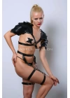 Kadın Viking Savaşçı Kostüm, Deri Savaşçı Kadın Harness Takım - Brf1345