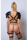 Kadın Viking Savaşçı Kostüm, Deri Savaşçı Kadın Harness Takım - Brf1345