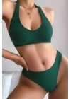 Kadın Yeşil Seamless Tanga Sütyen Takım