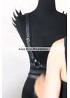 Kanatlı Detaylı Şık Göğüs Harness , Kanat Detaylı Deri Kemer - Brf1097