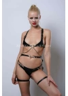 Kanca Detaylı Şık Göğüs Ve Bacak Harness Takım - Brf1221