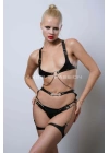Kanca Detaylı Şık Göğüs Ve Bacak Harness Takım - Brf1221