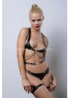 Kanca Detaylı Şık Göğüs Ve Bacak Harness Takım - Brf1221