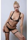 Kanca Detaylı Şık Göğüs Ve Bacak Harness Takım - Brf1221