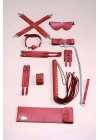 Kırbaç Kelepçe Set, 7li Takım, Ayak - El Kelepçesi, Maske, Ağız Topu - Brf1311
