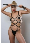Kırbaçlı Deri Full Body Harness Fantezi Giyim, Vücudu Saran Full Body Harness - Brf1356