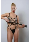 Kırbaçlı Deri Full Body Harness Fantezi Giyim, Vücudu Saran Full Body Harness - Brf1356