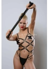 Kırbaçlı Deri Full Body Harness Fantezi Giyim, Vücudu Saran Full Body Harness - Brf1356