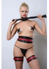 Kırbaçlı, Kelepçeli Full Set, Deri Fantezi Slave Set - Brf1342