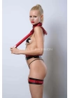 Kırbaçlı, Kelepçeli Full Set, Deri Fantezi Slave Set - Brf1342