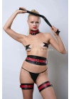 Kırbaçlı, Kelepçeli Full Set, Deri Fantezi Slave Set - Brf1342