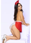 Kırmızı Sexi Arkası Açık String Tanga Külotlu Fantezi Kostüm 52057