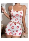 Kiss Öpücük Beyaz Şortlu Takım