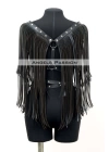 Püskül Detaylı Deri Göğüs Harness, Deri Harness Püsküllü Ceket - Brf999