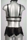Püskül Detaylı Şık Deri Harness Takım - Brf627