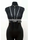 Püskül Ve Deri Büstiyer Harness, Püsküllü Clubwear, Deri Büstiyer - Brf767