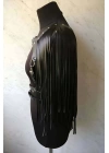 Püsküllü Deri Ceket Harness, Şık Deri Harness Ceket - Brf999