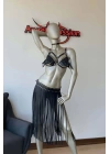 Püsküllü Etek Ve Püsküllü Sütyen Harness Takım
