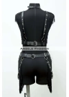 Püslüllü Deri Harness Takım, Püsküllü Elbise Aksesuarı - Brf768