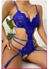 Saks Balenli Babydoll Seksi Fantazi Kostüm