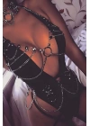 Seksi Zincirli Ve Halkalı Şeffaf Harness - Brf271