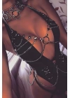 Seksi Zincirli Ve Halkalı Şeffaf Harness - Brf271