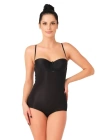 Siyah Mı Emay 2723 Lazer Kesim Göğsü Açık Slip Korse
