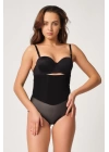 Siyah Mı Emay 2945 Tül Karyokalı Slip Lazer Korse