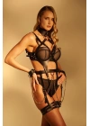 Siyah Zincir Aksesuarlı Fantezi Vücut Harness