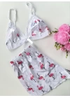 Şortlu Sexy Filamingolu Takım