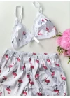Şortlu Sexy Filamingolu Takım