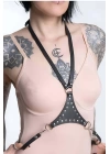 Üçgen Detaylı Deri Kemer Harness, Giysi Üzeri Harness Aksesuar - Brf1279