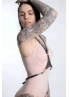 Üçgen Detaylı Deri Kemer Harness, Giysi Üzeri Harness Aksesuar - Brf1279