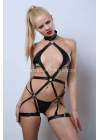 Vegan Deri Harness, Full Body Deri Harness, Erotik Deri İç Giyim - Brf1331