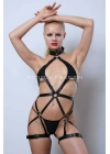 Vegan Deri Harness, Full Body Deri Harness, Erotik Deri İç Giyim - Brf1331