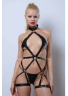 Vegan Deri Harness, Full Body Deri Harness, Erotik Deri İç Giyim - Brf1331