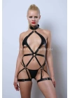 Vegan Deri Harness, Full Body Deri Harness, Erotik Deri İç Giyim - Brf1331