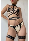Vücudu Saran Seksi Lastik Body Harness - Brf350