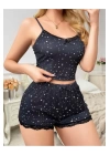 Yıldız Desenli Askılı Şortlu Pijama Takımı