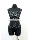 Zincir Detaylı Şık Deri Göğüs Harness, Büstiyer Harness, Deri Göğüs Harness- Brf1399
