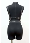 Zincir Detaylı Şık Deri Göğüs Harness, Büstiyer Harness, Deri Göğüs Harness- Brf1399