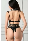 Zincirli Deri Göğüs Ve Külot Harness Takım - Brf848
