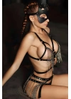 Zincirli Etek Ve Sütyen Harness Takım - Brf496