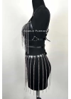 Zincirli Harness Takım, Deri Zincirli Etek Takım - Brf496